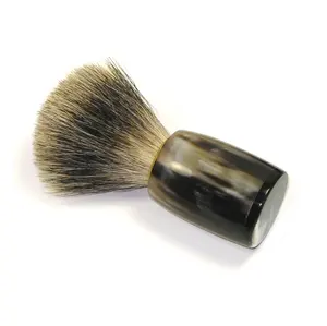 Alta qualidade búfalo chifre barbear escova lidar com 100% natural chifre barbear escova lidar com cor natural do chifre