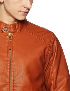 Veste d'hiver zippée courte pour homme sur mesure, style streetwear noir, col montant en PU, broderie, veste en cuir de vache pour homme - Product Image 3