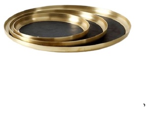 Bandeja de papelería de latón hecha a mano para uso elegante en el hogar y la fiesta bandeja de servicio - Product Image 4