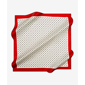 Geometric Pattern Cream Cotton Silk Scarf Custom Design Floral Chiffon Viscose for Winter & Summer - Product Image 1