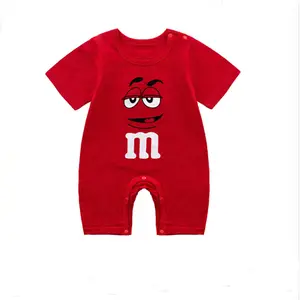 snap button bodysuit cotton baby onesie long sleeve printed footie baby clothes newborn magnetic baby rompers.