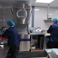 Lave-vaisselle à capot monotrou pour restaurant, économique, équipement de cuisine