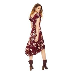 Abito Midi da Donna Taylor Rosso Taglia 2 con Stampa Floreale e Bordo all'Uncinetto in Tessuto Chiffon a Vita Naturale - Product Image 3