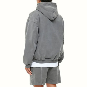 Sweat-shirts surdimensionnés écologiques avec fermeture éclair et doublure en tissu polaire épais, personnalisables avec logo, disponibles en plusieurs couleurs pour hommes et femmes - Product Image 4