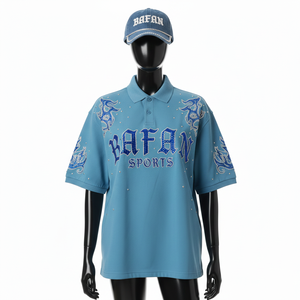 Camiseta Polo para Mujer, Tela Piqué de Poliéster de Alta Calidad, GSM Transpirable, Azul Cielo, Diseño de Logotipo Aplicado con Calor, Camisetas Polo de Algodón para Mujer - Product Image 1