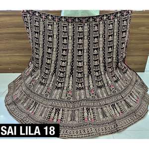 Elegant Velvet Lehenga avec Heavy Jarkan Work Double Can 3M Flair Long Work Choli 1.2M Net Dupatta 4 Side Border pour les fêtes - Product Image 5