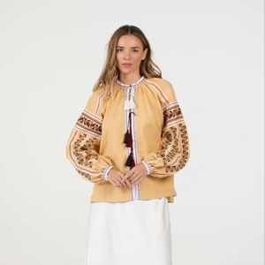 Nouveau chemisier femme chemises 2025 automne décontracté Vintage tissé à manches courtes été hiver blanc bleu - Product Image 1