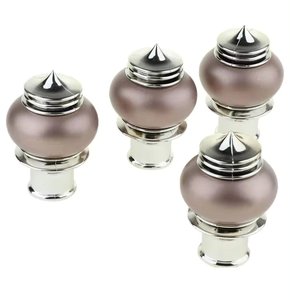 Netted Texture Replacement <b>Finials</b> for 1 Inch Curtain Rods Standard Screw Drapery Rod <b>Finials</b> Metal Silver Color - Product Image 2