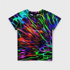 <b>Rainbow</b> Graffito 3D Printed Casual Men's Crew Neck T-<b>Shirt</b> Bright Summer Colors Digital Printing - Product Image 3
