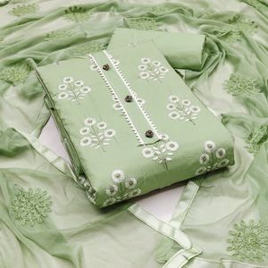 Mesdames Fancy New Original Cotton Summer Wear Broderie Work Dress Material - Product Image 1