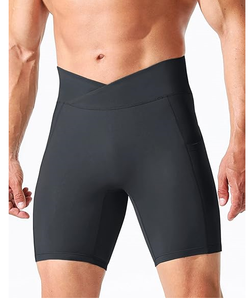 กางเกงขาสั้นรัดรูปผู้ชายมีกระเป๋า แห้งเร็ว เหมาะสำหรับโยคะและวิ่ง - Product Image 5