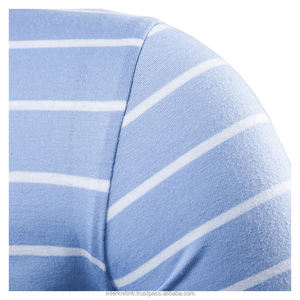 Camiseta Casual de Manga Corta para Hombre, 100% Algodón, Tejida y Bordada, con Diseño de Tres Rayas, Tejido Transpirable, Personalizable - Product Image 4