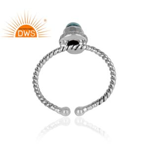 Best Quality Oxidized Sterling Silver Natural Arizona Turquoise Gemstone <b>Adjustable</b> <b>Ring</b> Custom Jewelry Manufacturer - Product Image 3