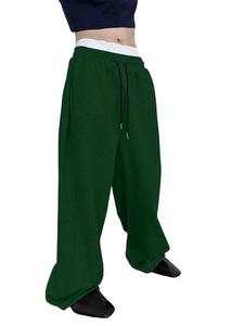 Pantalons de sport pour hommes européens et américains, taille élastique, coupe droite, jambes larges, amples, avec poches - Product Image 5