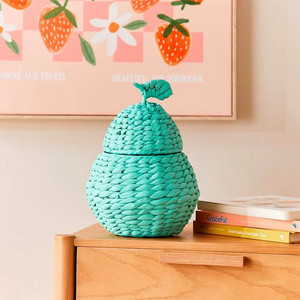 Mini poire panier de rangement enfant panier de rangement tissé à la main panier de rangement jacinthe d'eau couleur bleue matériau écologique - Product Image 3