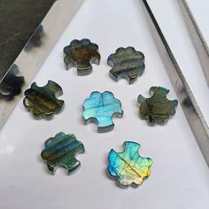 ลูกปัดพลอยลาบราโดไรต์รูปทรงต้นไม้แกะสลักด้วยมือ ขนาด 12x12 มม. สำหรับทำเครื่องประดับ - Product Image 1