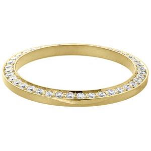 Lujo Pave ajuste corte redondo reloj bisel amarillo oro plata tono Iced Out anillo reemplazo reloj piezas al por mayor - Product Image 3