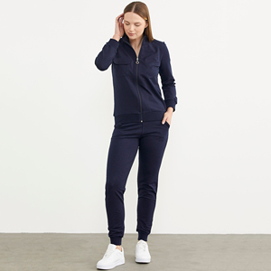 Private Logo Women Zipper Hooded Tracksuit Best Price Quality Price Slim Fit Zipper Two Piece Sets - Product Image 5