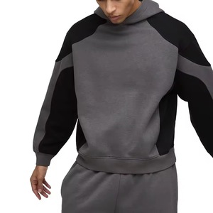 Color Block Boxy Man Pantalones de chándal y Sudadera con capucha Conjunto Streetwear Chándal de gran tamaño Heavyweight Fleece Blank Flared Baggy Chándales - Product Image 2