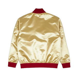 2024 nouveau design mode broderie patchwork Double face hommes grande taille Bomber veste Satin Varsity vestes pour hommes - Product Image 2