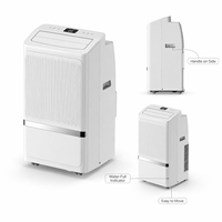 Climatiseur portable pour la maison R290 Classe A, faible bruit, télécommande tactile LCD, 3 vitesses de ventilateur, minuterie 24h
