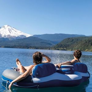 INTEX doppio giubbotto di salvataggio gonfiabile 243x157cm blu/nero/bianco galleggianti e zattere per piscine laghi e mari - Product Image 3
