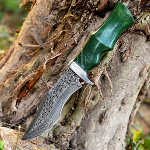 Cuchillos de Caza con Mango de Madera de Color Sólido, Nuevo Estilo, Precio Económico, Servicio OEM, Hoja de Acero Inoxidable y Damasco, en Stock, Venta Caliente - Product Image 1