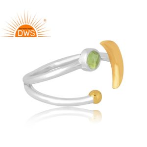 Venta caliente 925 Sterling Selling Anillo de piedras preciosas de peridoto natural Joyería personalizada para mujeres Regalo para ella - Product Image 4