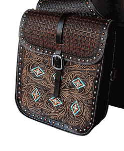 Bolsas de sillín de salto ecuestre de cuero genuino de alta calidad, ropa de equitación occidental mecanizada a mano para caballos - Product Image 3