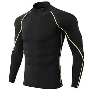 Ropa de gimnasio personalizada Rash Guard de secado rápido Spandex/poliéster de manga larga para hombres Suministro OEM personalizable de alta calidad - Product Image 1