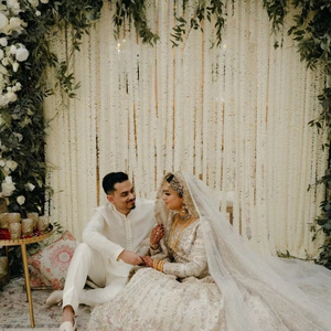 Flower Nikah Pardha Islamic Wedding Pakistani Bride Groom Partition <b>Curtain</b> Eid South Indian Wedding Decor Jasmine Backdrop - Product Image 1