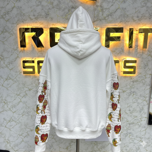 Nueva moda de alta calidad con cremallera impresa Sudadera con capucha Rhinestone Zip up Jacket Acid Wash Vintage Washed Men Fleece Streetwear Hoodie - Product Image 5