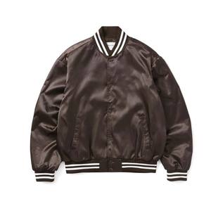 Chaquetas Varsity Personalizadas de Seda Satén de Color Sólido con Letras - Product Image 3