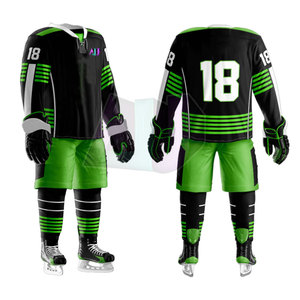 Uniforme de Hockey sobre Hielo de Moda, Transpirable, Absorbente de Humedad, Colores Personalizables, Logotipo, Hecho 100% de Tela de Poliéster para un Mejor Rendimiento del Jugador - Product Image 1