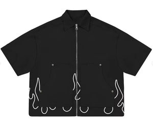 Ropa de gimnasio para hombre, camiseta transpirable con cremallera, manga corta, ajustada, ropa deportiva de verano, top de entrenamiento de moda deportiva informal - Product Image 1