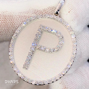 Colgante con Letra Inicial P, Moissanita VVS, Plata de Ley, Chapado en Oro de 18K, Estilo Hip Hop, Lujoso y Brillante para Hombre - Product Image 3