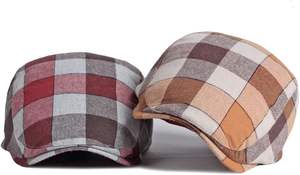 Gorra plana de algodón para hombre, transpirable, ligera, para conducir, gorra de hiedra a cuadros para hombre, sombrero de golf retro de estilo británico para caballero - Product Image 6