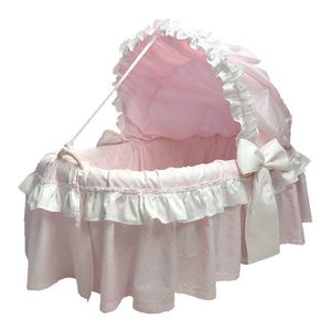 Lit bébé moderne en pin massif avec motif à pois pour chambre d'enfant, hôtel, hôpital, école - Product Image 1