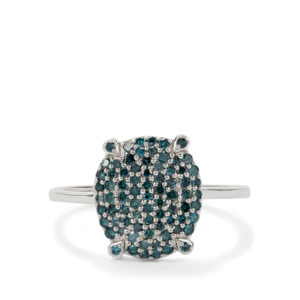 Bague en diamant bleu 0,55 ct en argent sterling - Product Image 2