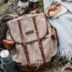 Sac à dos de luxe en cuir et toile, élégant, pour les voyages en plein air, l'école, l'ordinateur portable, grande capacité, écologique, prix d'usine LCBP-0110 - Product Image 1