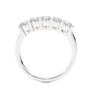 Alliance de mariage en moissanite de 0,50 ct en or blanc avec cinq pierres, produits de bagues en moissanite - Product Image 4