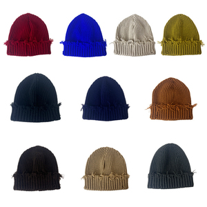 Gorros desgastados cálidos de otoño e invierno, gorros con logotipo de parche, gorro de punto, gorros personalizados jacquard con LOGO - Product Image 2