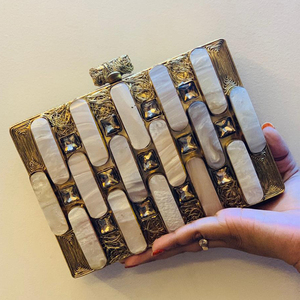 High Profile Best Quality Women's <b>White</b> Glitter Rhinestone Resin Clutch <b>Handbag</b> for Wedding Parties Anniversaries Fashion Style - Product Image 6