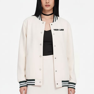 Chaqueta Universitaria de Alta Calidad con Logotipo Bordado Personalizado, Hombros Caídos, Color Sólido, Chaqueta Gruesa para Invierno - Product Image 1