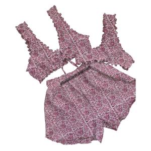 Ensemble de lingerie sexy en trois pièces pour la nuit, soutien-gorge, culotte et short, lingerie sexy pour femme, coton érotique, imprimé à la main, soutien-gorge, culotte et short - Product Image 4