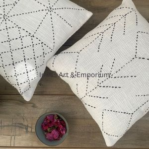 Indian Tufted Boho Decorative Handmade Cotton Mudcloth <b>Cushion</b> Cover - Product Image 3