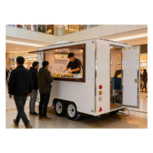 Magasin à Double couche avec remorque de chariot de nourriture mobile de style villa en acier inoxydable - Product Image 2