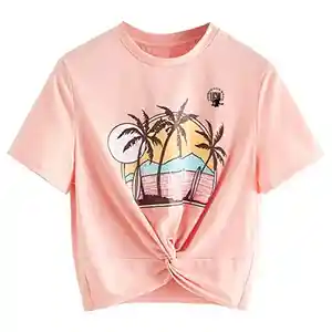 OEM Großhandel Custom Logo Trichter hals 100% Baumwolle Front Half Zip Langarm T-Shirt 1/4 Zip Crop Top T-Shirt für Frauen
