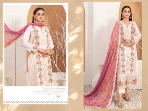Nouveaux costumes pakistanais en coton pour femmes, style indien, avec broderies riches, séchage rapide, toutes saisons, prix bas - Product Image 4