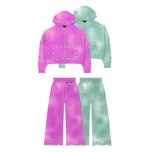 Wholesale Women's Casual Style Winter <b>Tracksuit</b> Set Breathable Solid Printed 100% Polyester Heavyweight Elastic Waist Hooded 2 1 - Product Image 6